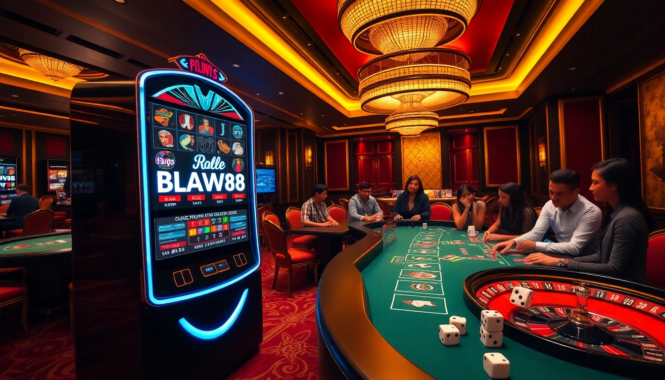 BLACKOWL88 slot machine captivates players in a vibrant casino atmosphere.