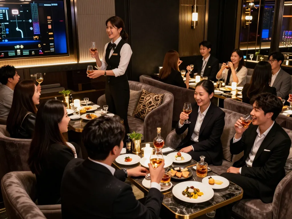 Experience 강남쩜오 nightlife with luxurious private rooms and premium service