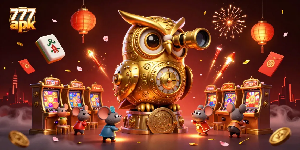 Experience thrilling wins with 777 apk in an engaging casino scene featuring unique characters and vibrant elements.