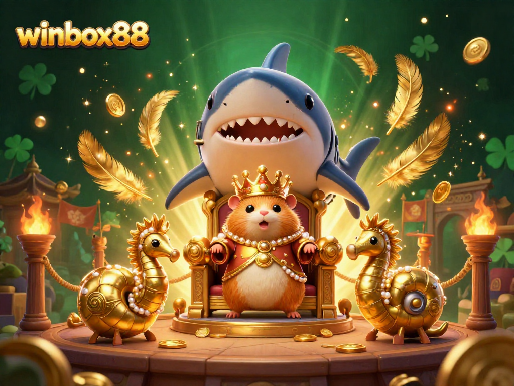 Experience the excitement of Winbox88 in a vibrant 3D casino scene filled with action.