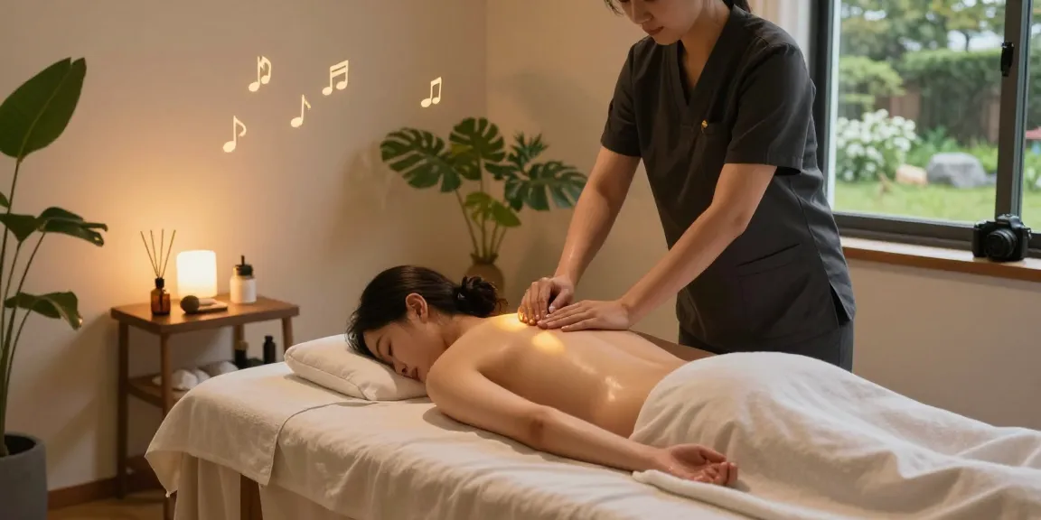 성정동마사지에서 편안한 마사지 치료 환경과 아로마 오일을 사용하는 모습