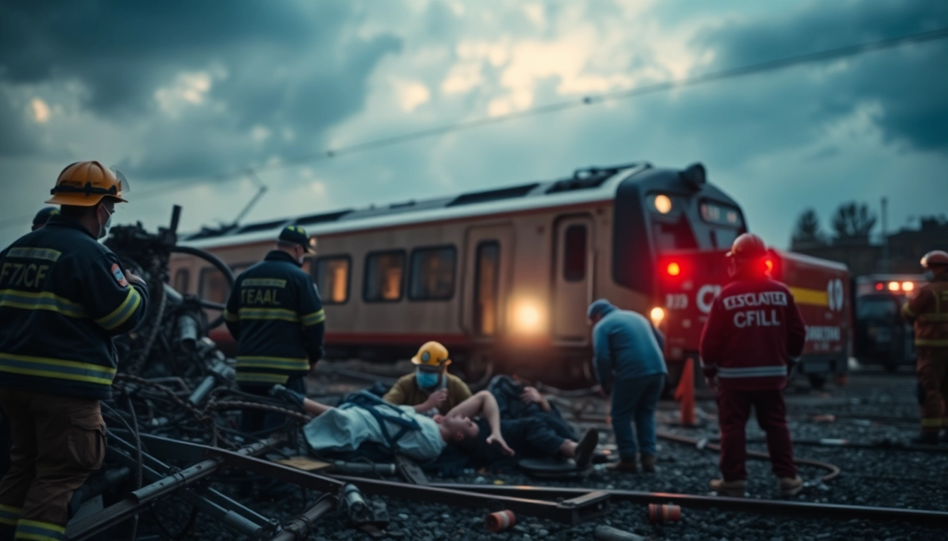 Emergency responders address victims of the spain train crash in a dramatic recovery scene.