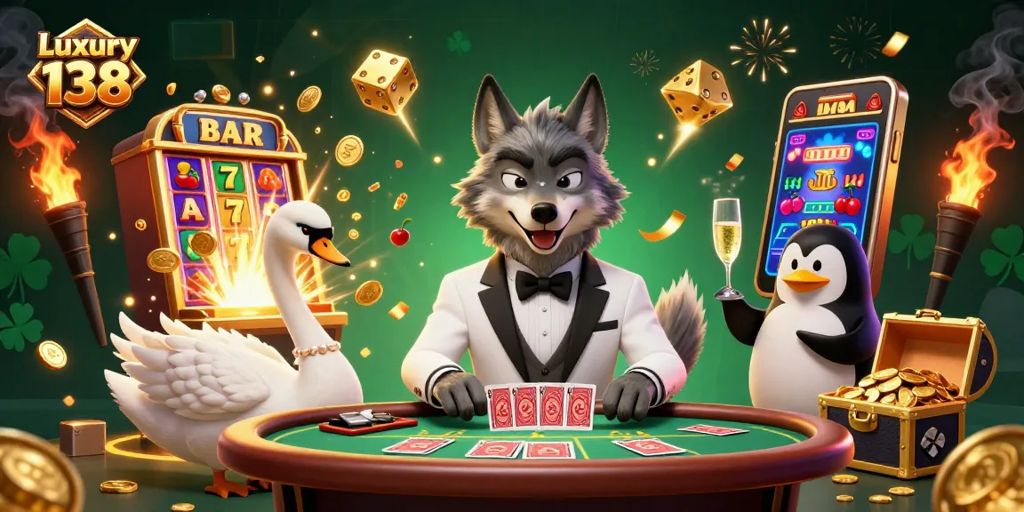 Experience thrilling gameplay at Luxury 138 with a captivating casino scene bursting with excitement.
