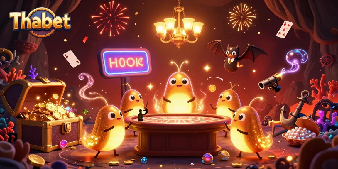 Join the thrilling casino scene at Thabet featuring illuminated glowworms, vibrant treasures, and a bat dealer.