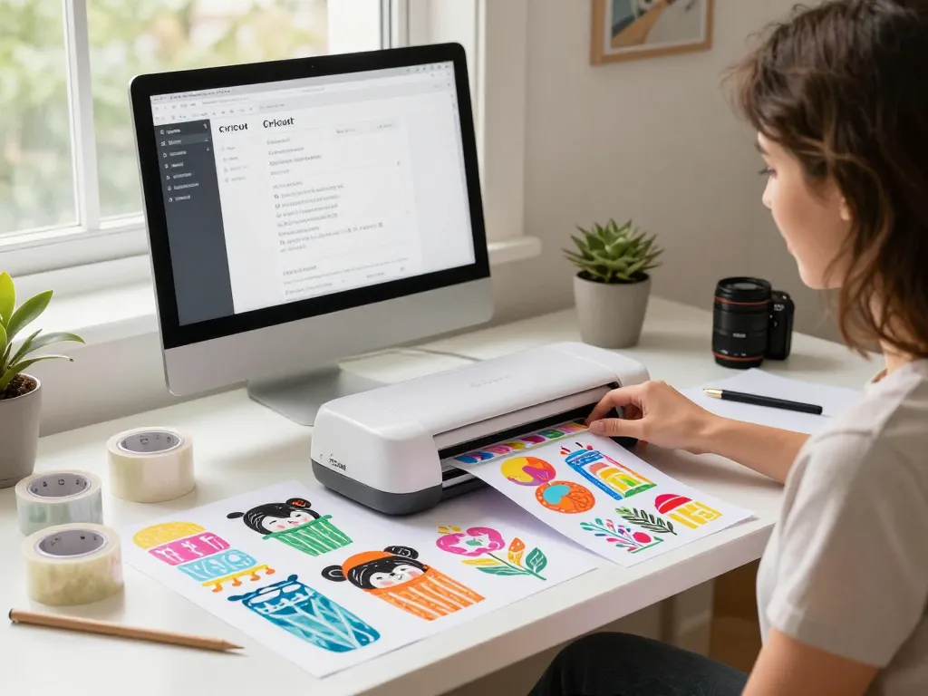 Creating vibrant tumbler designs with cricut svg bundle in a cozy home office.
