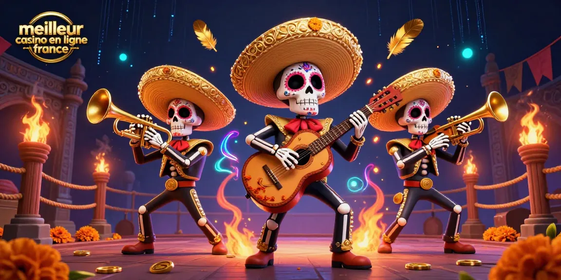 Jouer au meilleur casino en ligne en France avec des membres d'un groupe mariachi coloré.