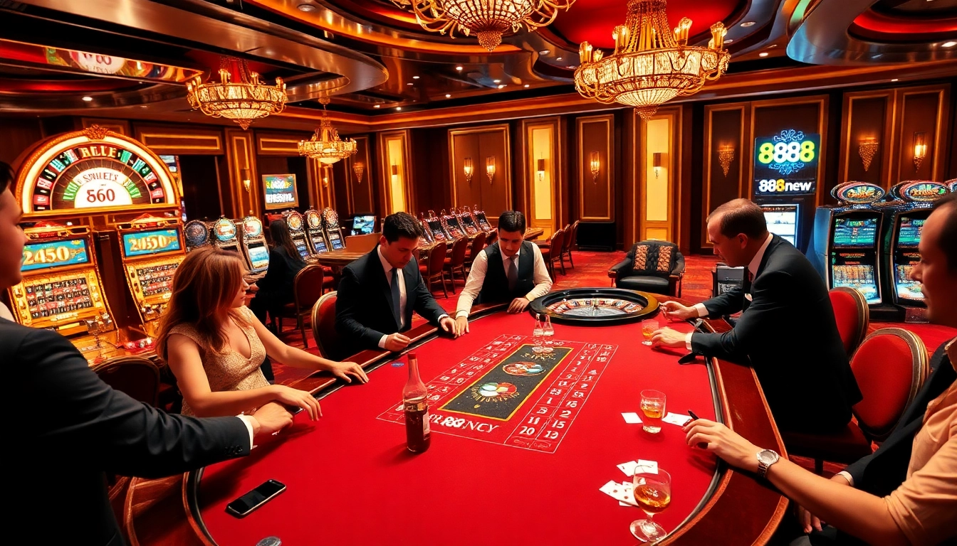 Engaged players strategizing at a casino table, inspired by 888new gambling excitement.