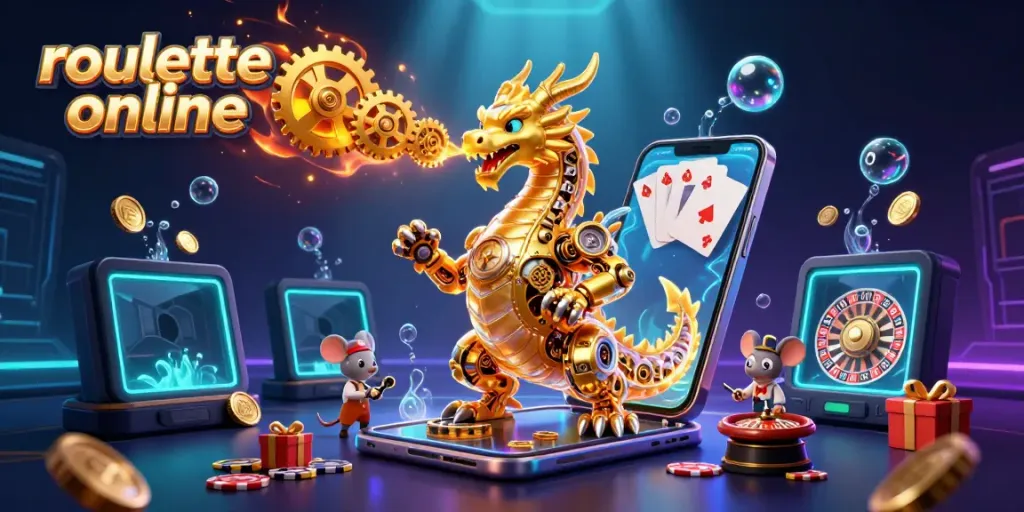 Experience thrilling roullete online with a dragon-themed casino scene, showcasing interactive gaming elements.