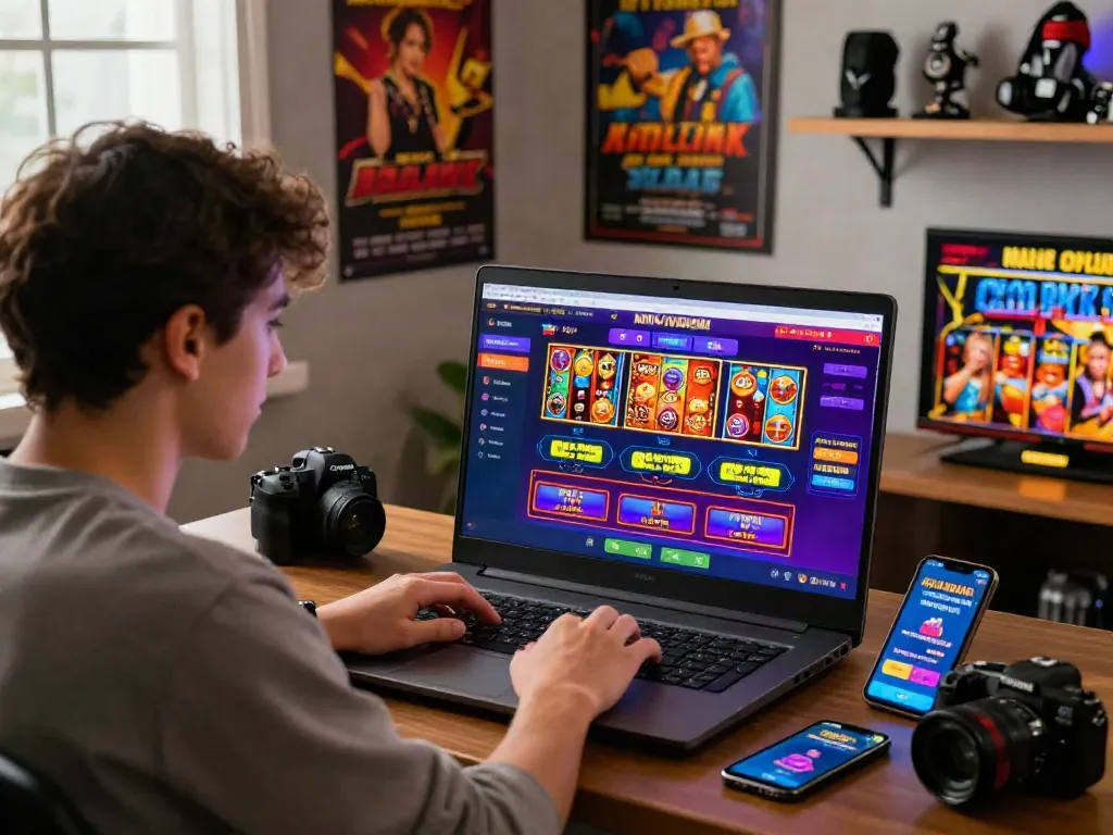 User engaging with DJARUMBOS LINK ALTERNATIF on an interactive online gambling platform.