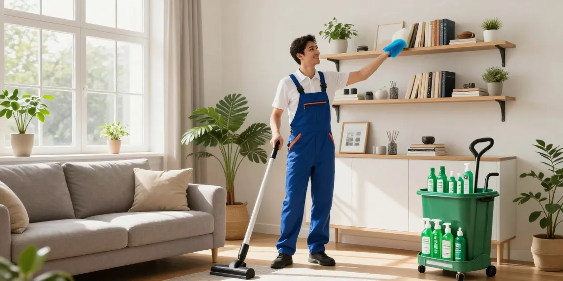 Professioneller Reinigungsdienst Dortmund bei der Arbeit in einem modernen Zuhause, das für Sauberkeit steht.