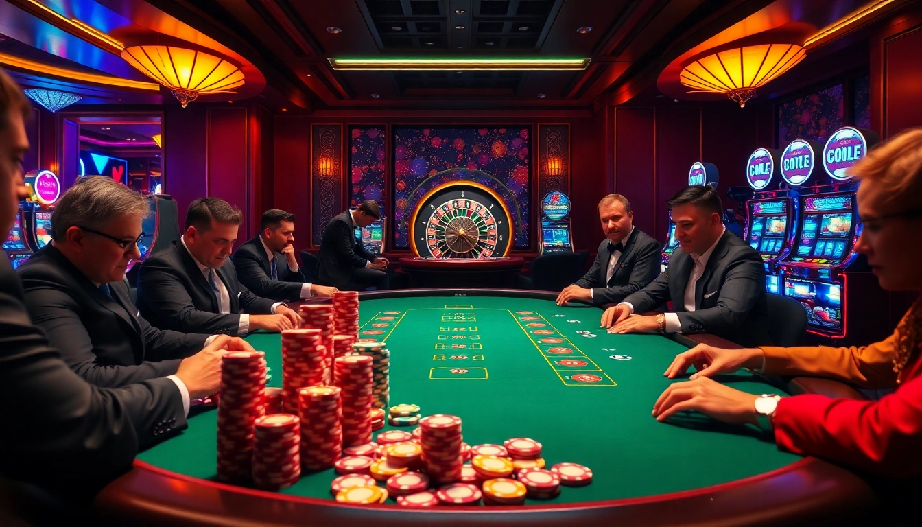 Players engaging at a luxurious casino table, emphasizing strategic poker gameplay with BDJL spirit.