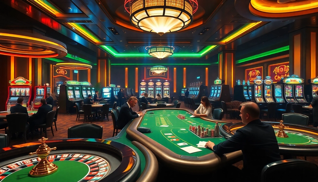 SODO Casino players engaging in high-stakes poker amidst luxury casino elements