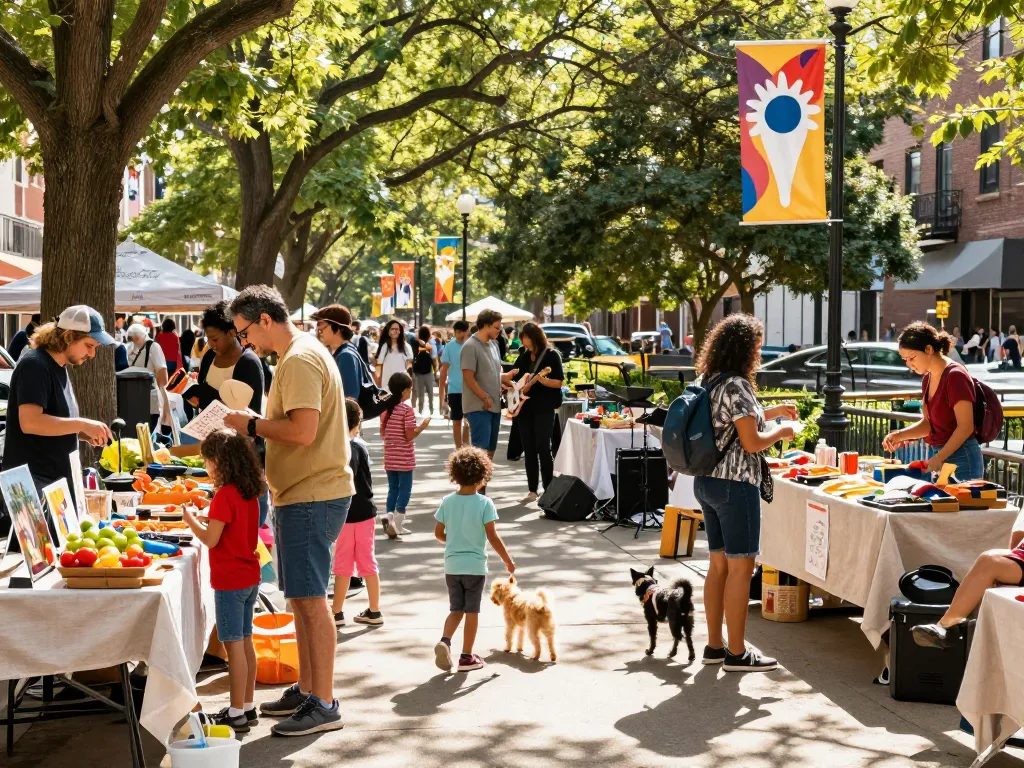Active community engagement at a market event, showcasing https://forumup.org/shop/search.php?ca_id=&addr1=&addr2=&addr3=&schKeyword= with diverse individuals and lively stalls.