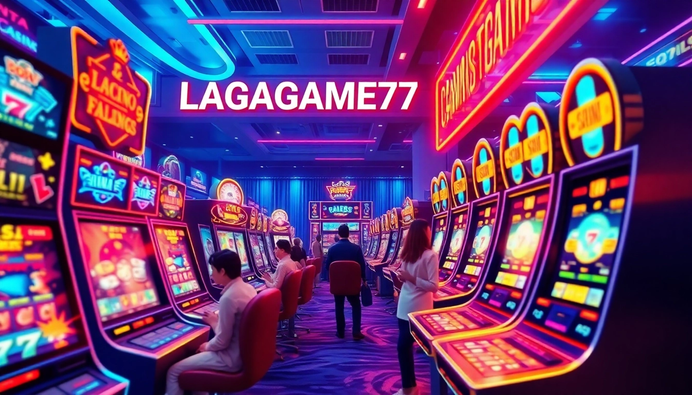 LAGAGAME77 online gaming experience showcasing thrilling slot machines and engaging players.