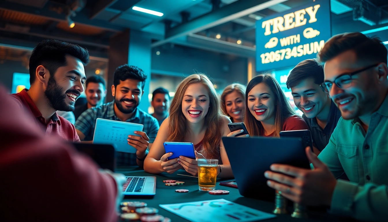 Engaging online betting scene featuring diverse users enjoying 슈어맨 betting platforms in a lively atmosphere.