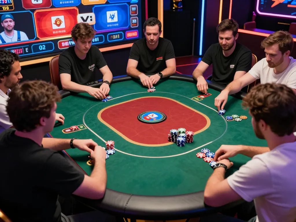 Players engaging in online poker gameplay on OXBET platform with animated graphics enhancing the strategic experience.