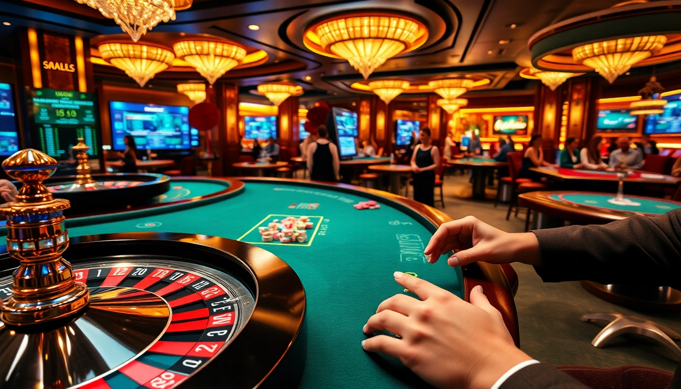 Exciting gameplay and vibrant atmosphere at Casino VMAX 2026 with luxurious gaming tables.