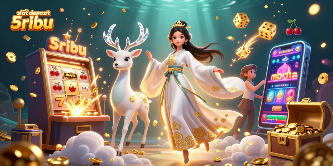 Experience the thrill of slot deposit 5ribu with this vibrant casino illustration featuring exciting jackpot elements and rewards.