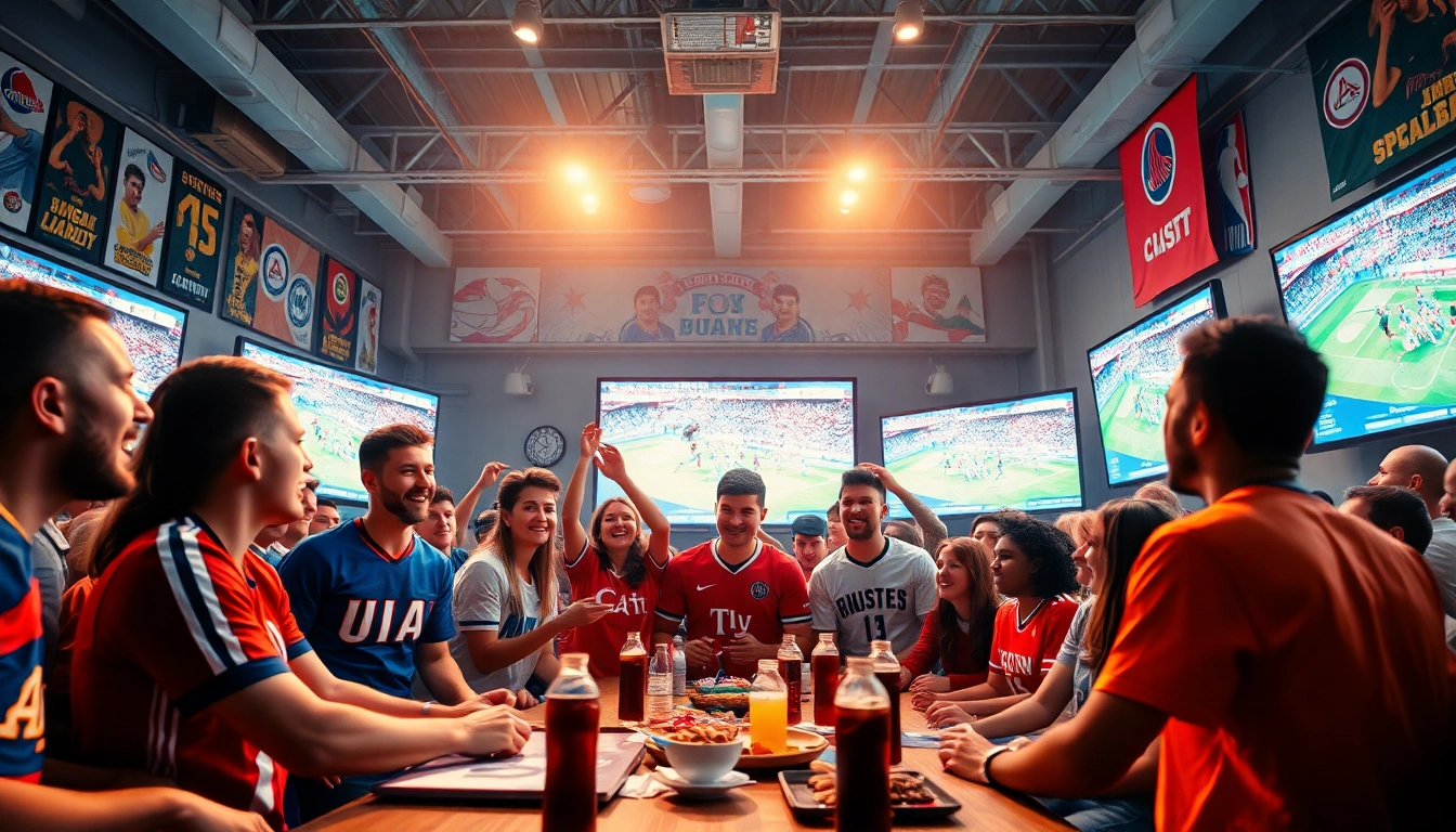 Engaged sports fans enjoying live streams on 토토티비, showcasing excitement and community.