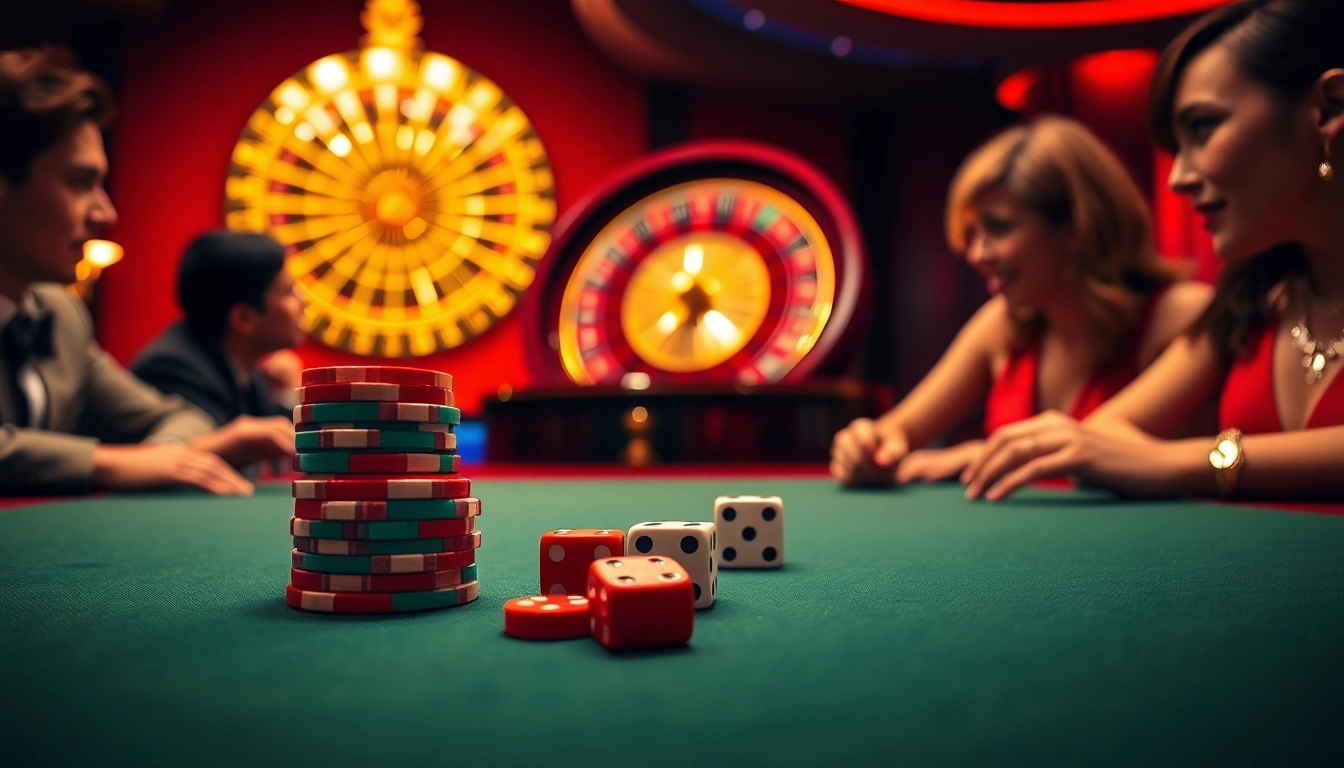 Players enjoying TÀI XỈU MD5 at a vibrant casino table on https://taixiumd5.fan/ filled with excitement.