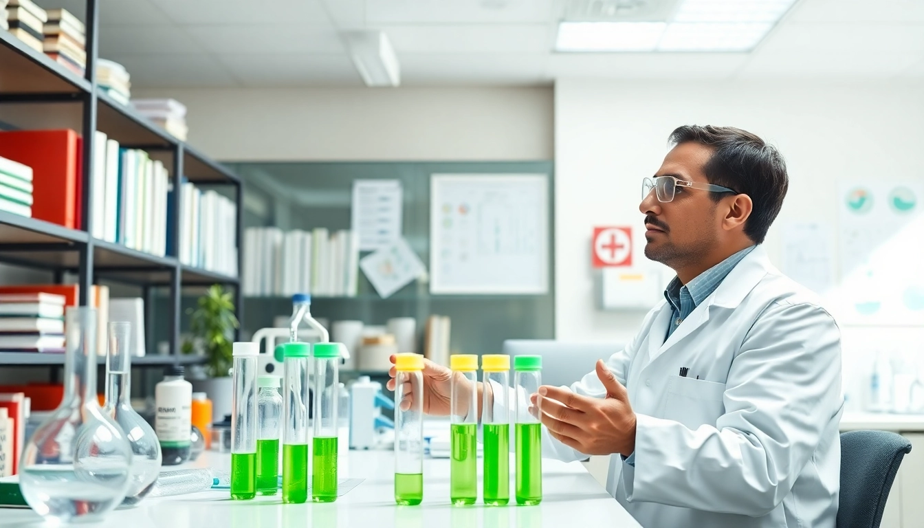 NAD+ research conducted by a scientist in a well-equipped laboratory.