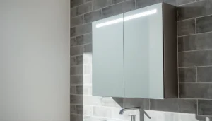 Stilvoller sonni Spiegelschrank mit modernen LED-Lichtern im Badezimmer