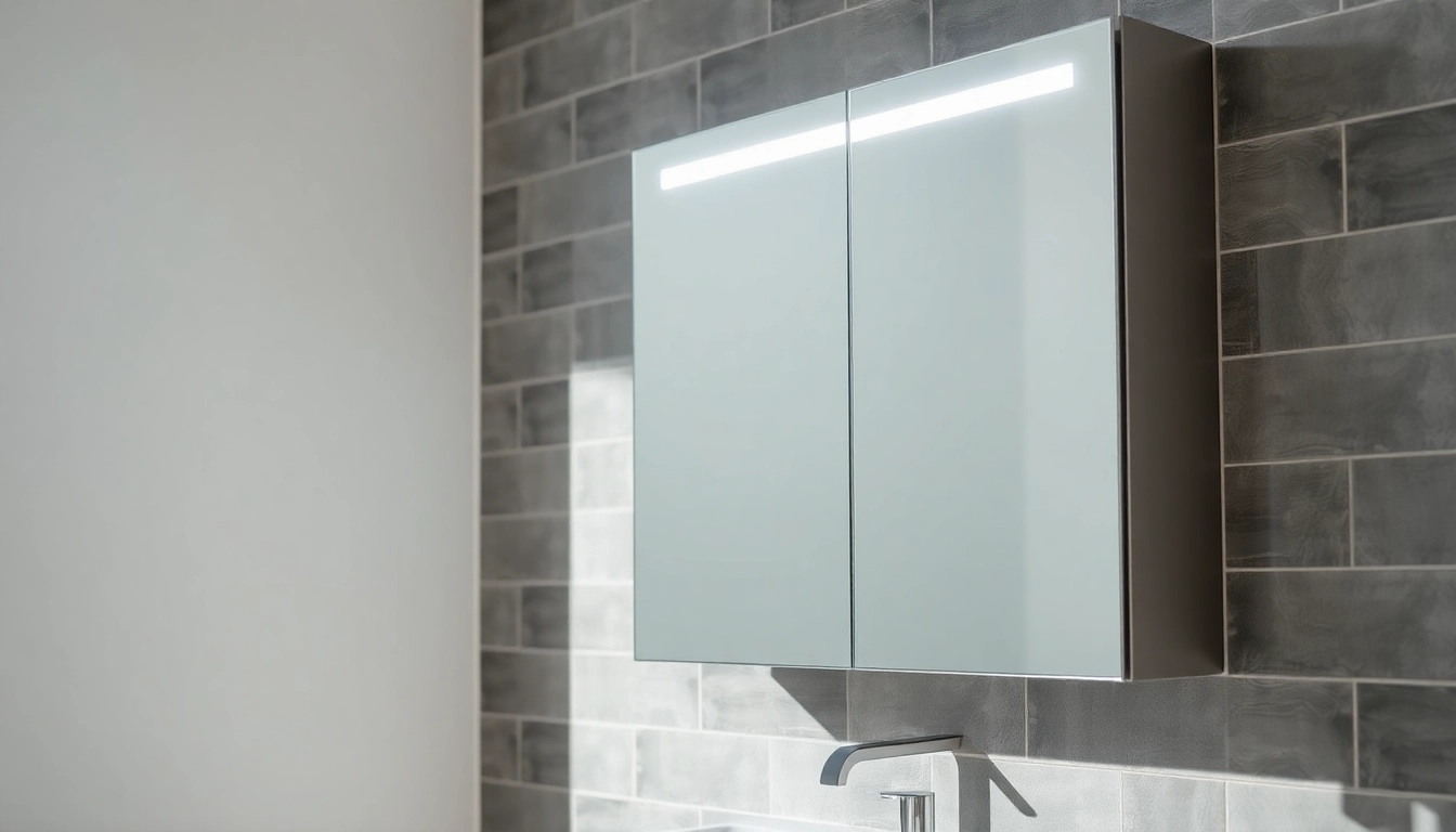 Stilvoller sonni Spiegelschrank mit modernen LED-Lichtern im Badezimmer