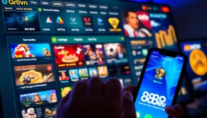 Explore 888new's user-friendly gaming platform showcasing diverse betting options and vibrant visuals.