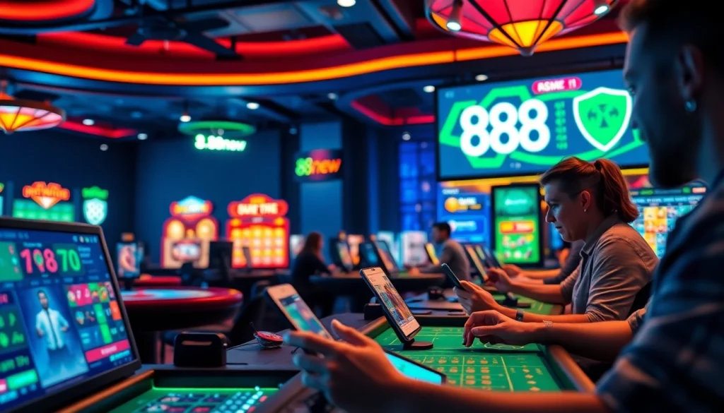 Exciting gaming environment at 888new showcasing vibrant online casino action and secure betting experience.