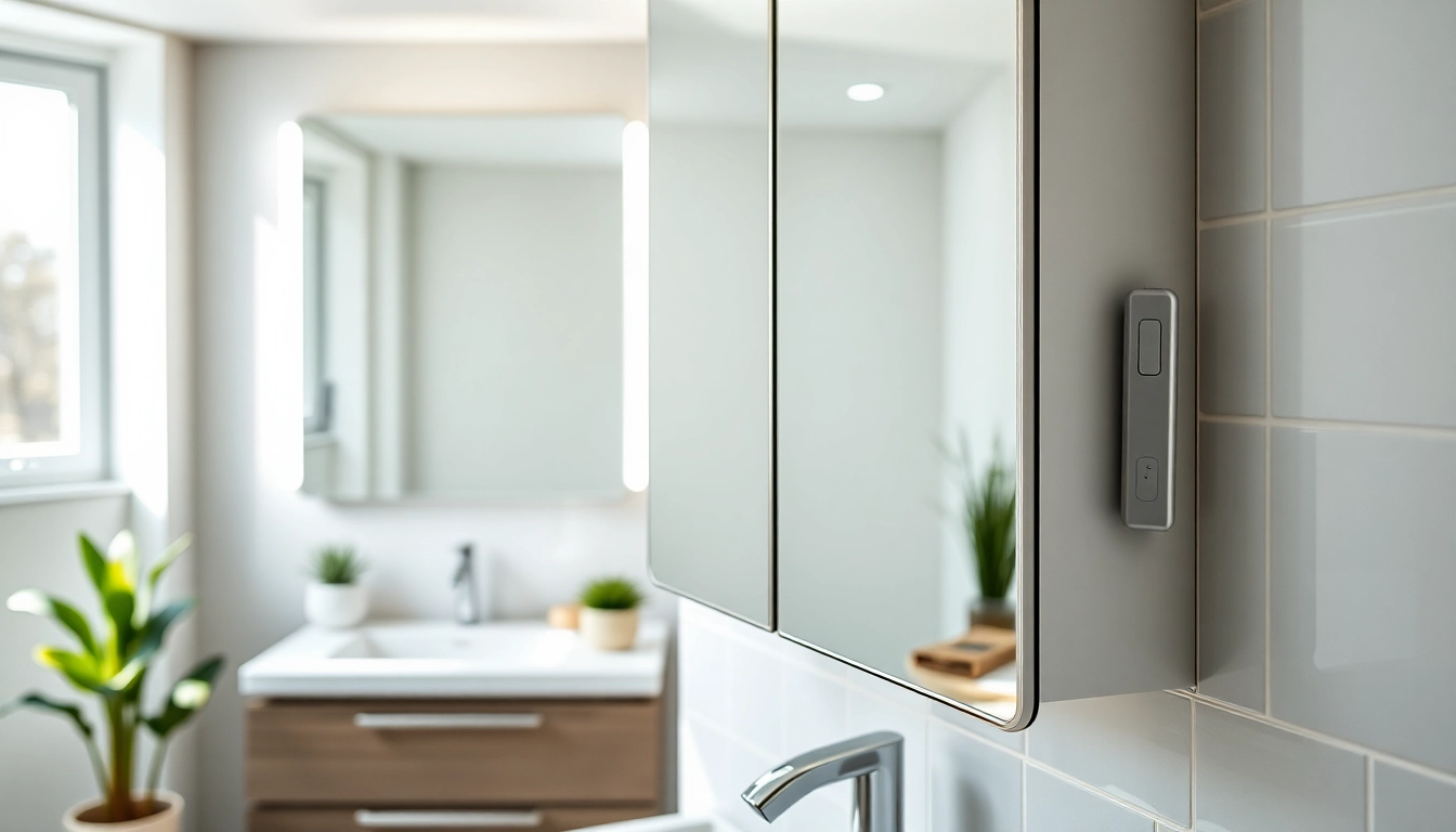 Der sonni Spiegelschrank mit elegantem Design und Beleuchtung in einem modernen Badezimmer.