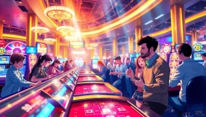 Engaging scene of players enjoying games at a casino, showcasing the thrill of 79king.