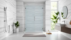 Installer une paroi de douche sirhona moderne et élégante dans une salle de bains lumineuse.