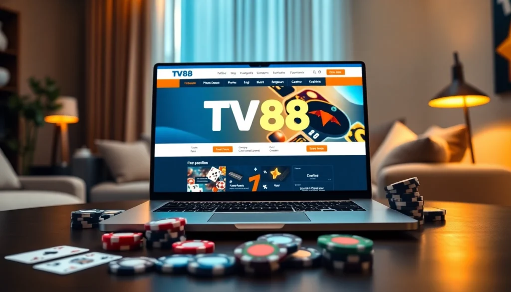 TV88 online gambling platform interface showcasing an engaging gaming experience.