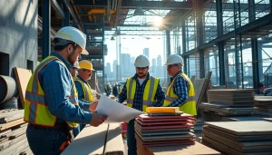 Showcasing a New York Commercial General Contractor efficiently managing a construction site.