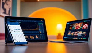 AF88 online betting platform interface on smartphone and laptop with engaging visuals.