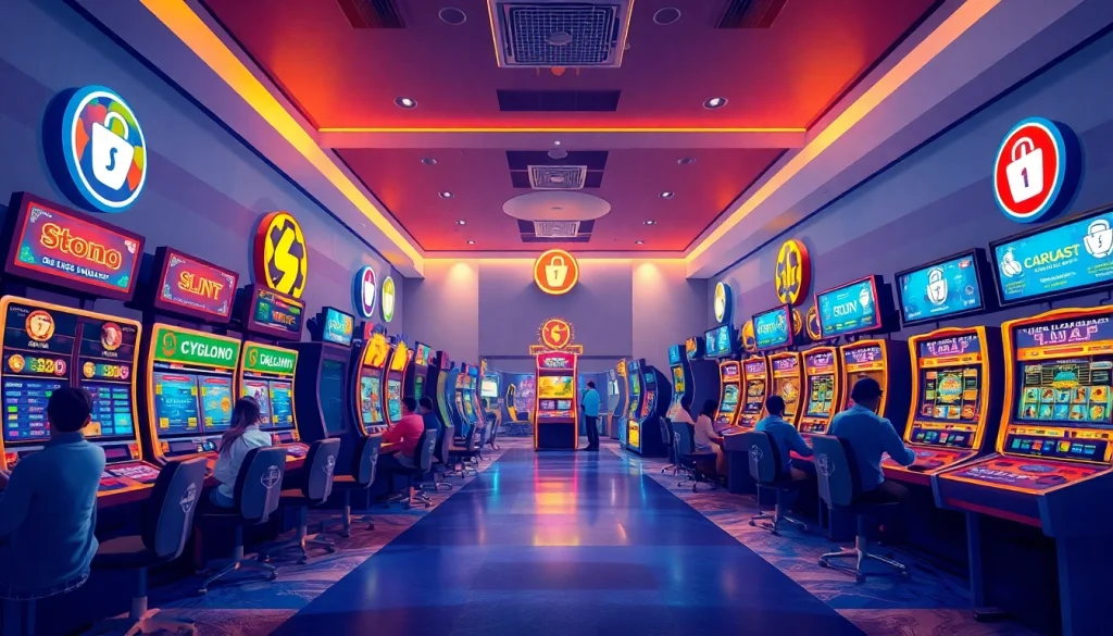 A vibrant online gaming hub showcasing diverse slot machines and arcade games at Situs kode4d.