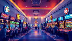 A vibrant online gaming hub showcasing diverse slot machines and arcade games at Situs kode4d.