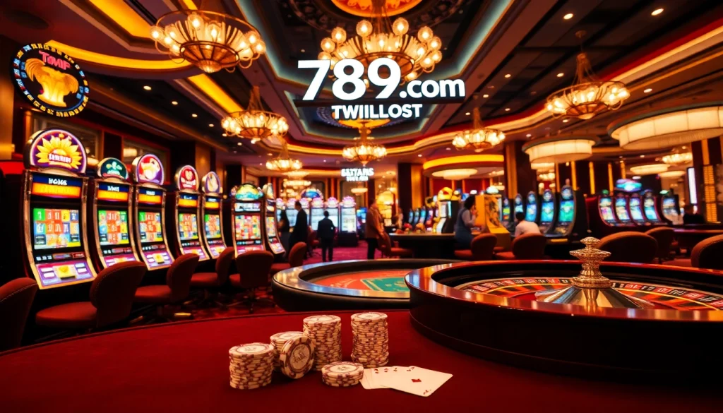 Experience thrilling gaming action at 789f.com with exciting casino tables and vibrant slot machines.