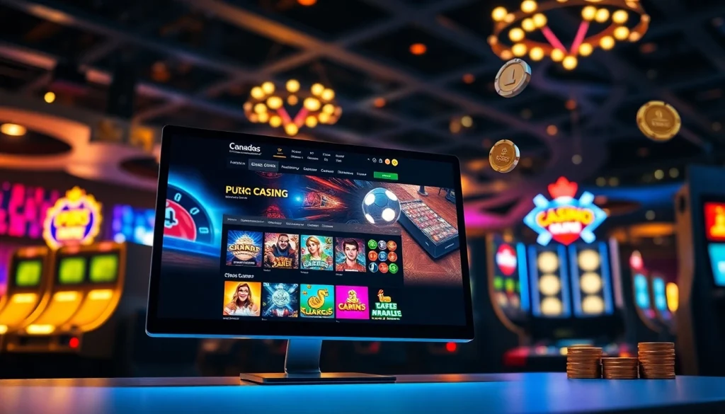 Exciting gameplay at Canada casinos online featuring vibrant games, promotions, and a dynamic gaming interface.