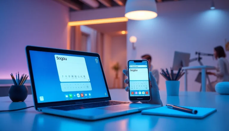 Sogou输入法 displayed on modern devices, illustrating seamless cross-platform functionality and user-friendly interface.