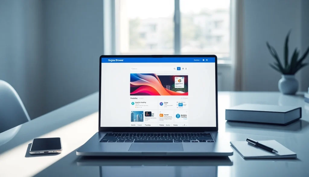 Explore Sogou浏览器 in a modern, professional workspace setup.