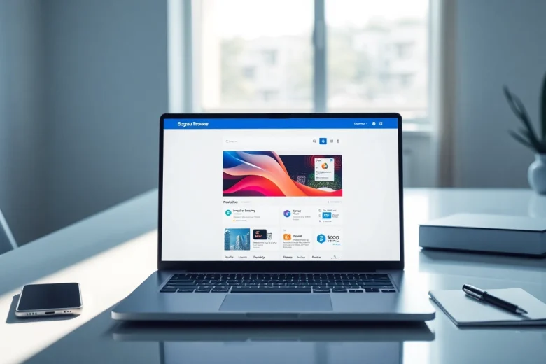 Explore Sogou浏览器 in a modern, professional workspace setup.