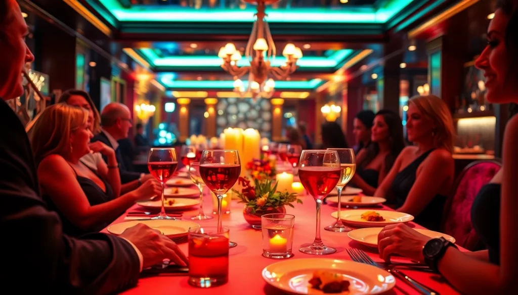 Dinner sxm experience at Club Noir with elegant table settings and signature cocktails.