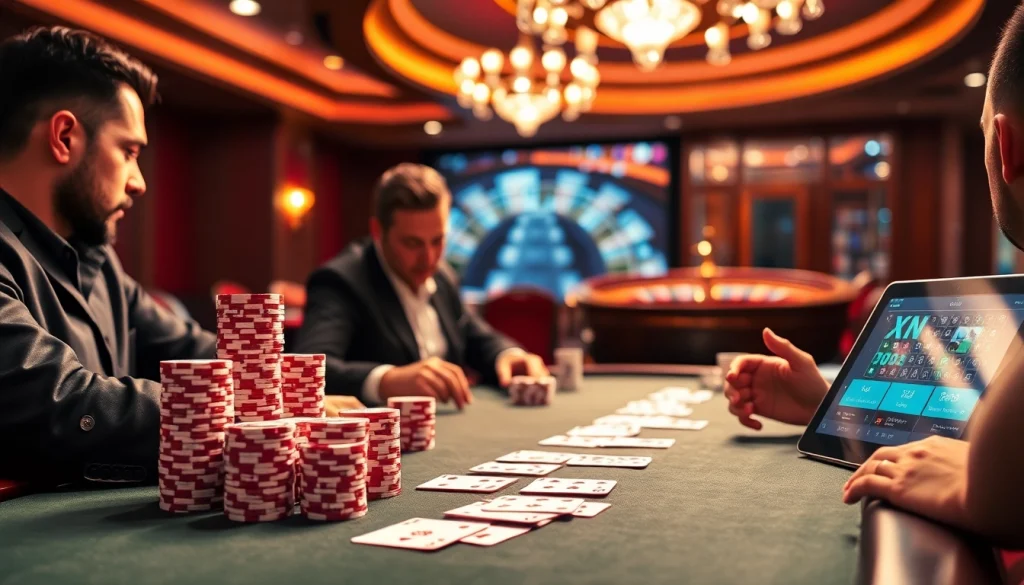 Experience the thrill of gambling at XN88 with an enticing poker game atmosphere.