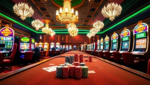 Experience the thrill of betting at BJ38 with vibrant gaming tables and engaging slot machines.