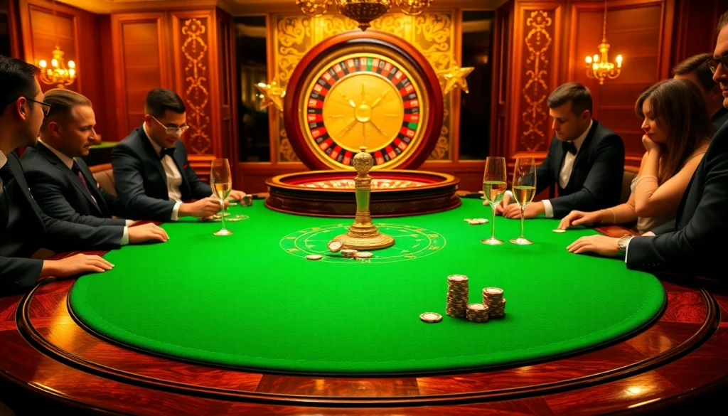 Intense gambling action at a luxury poker table featuring xx88-themed chips and cards.