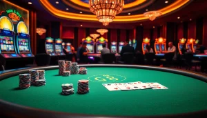 Engaging poker game setting with Gk88 branding, vibrant chips, and luxury ambiance.