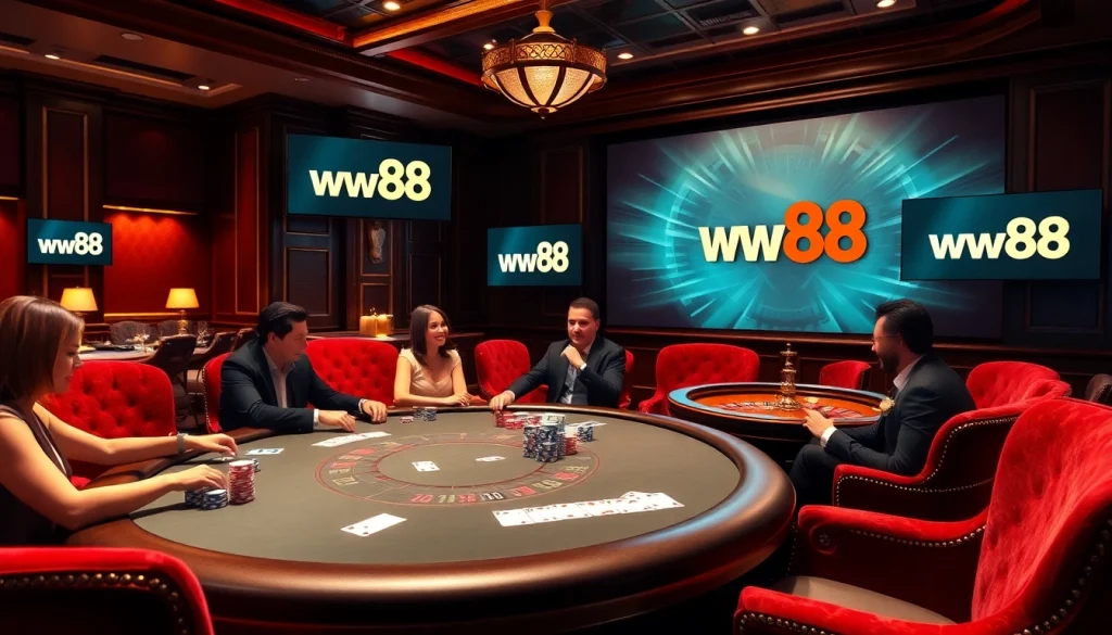 Experience the thrill of ww88 with high-stakes poker action in a luxurious casino.
