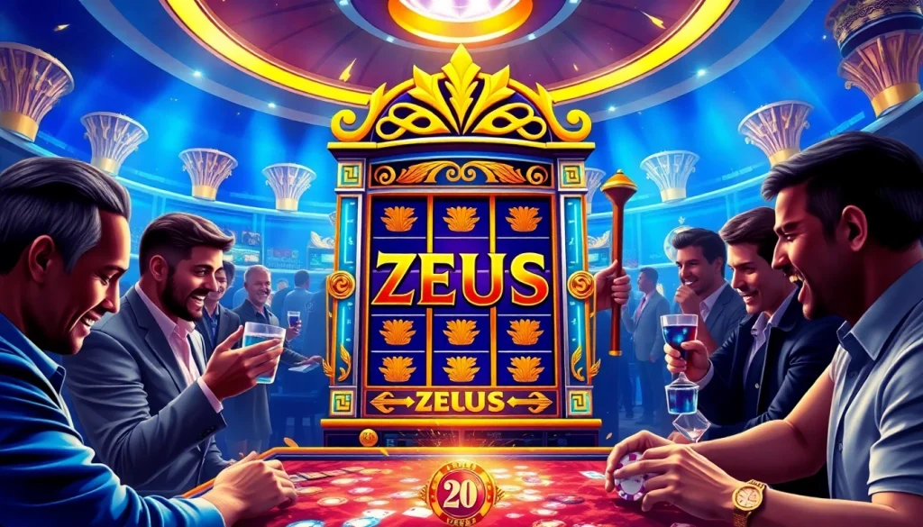 Rasakan sensasi Slot Zeus saat para pemain berinteraksi dengan mesin slot bertema Zeus yang glamor di kasino.