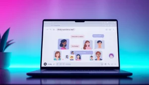 Immersive chat interface showcasing nsfw ai characters in a digital environment